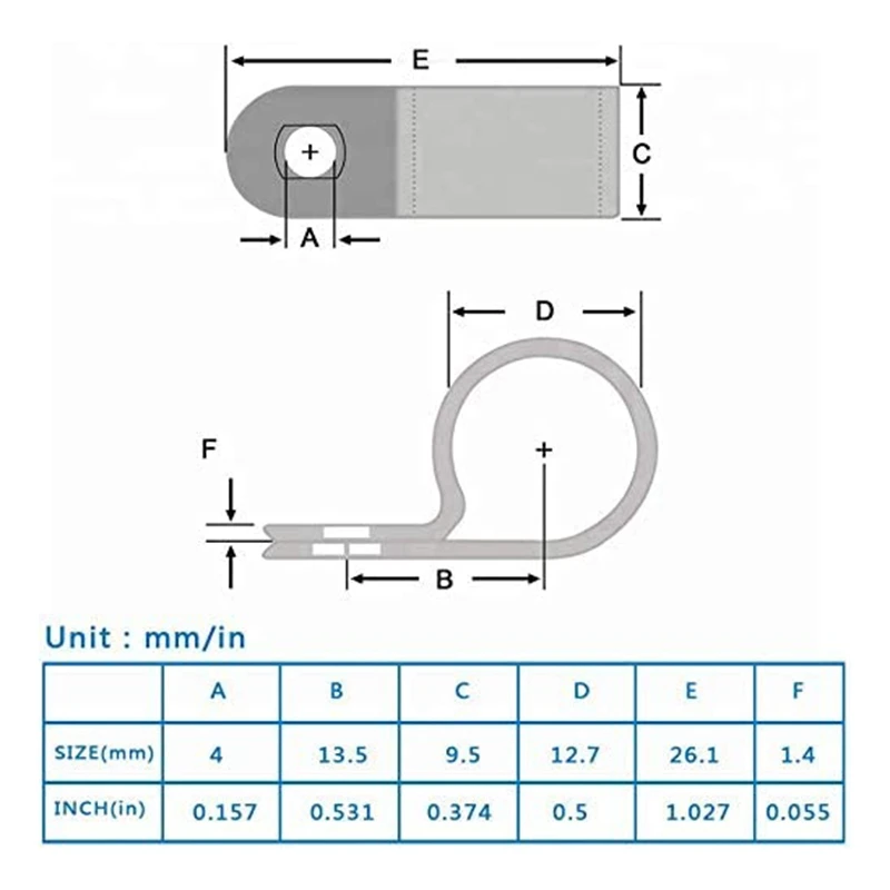 Braçadeira de cabo leve com parafuso de aço inoxidável, P-Type Fixação Clip, Wire Management, Fiação Cable Tie