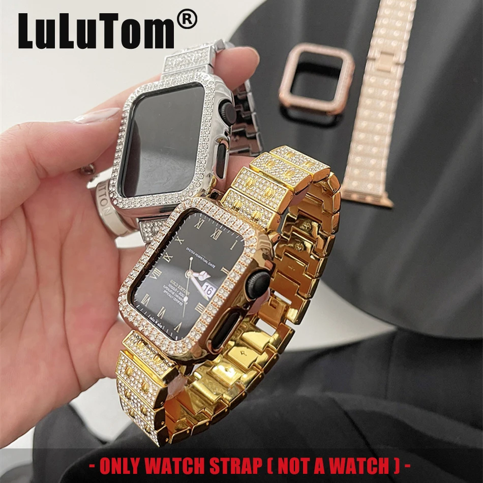 CT Designer Bracelet Strap For Apple Watch 46 49 45 44 42 40 38 41 mm Luxury Diamond Band iWatch Series UItra 2 9 8 7 6 5 SE 4 3