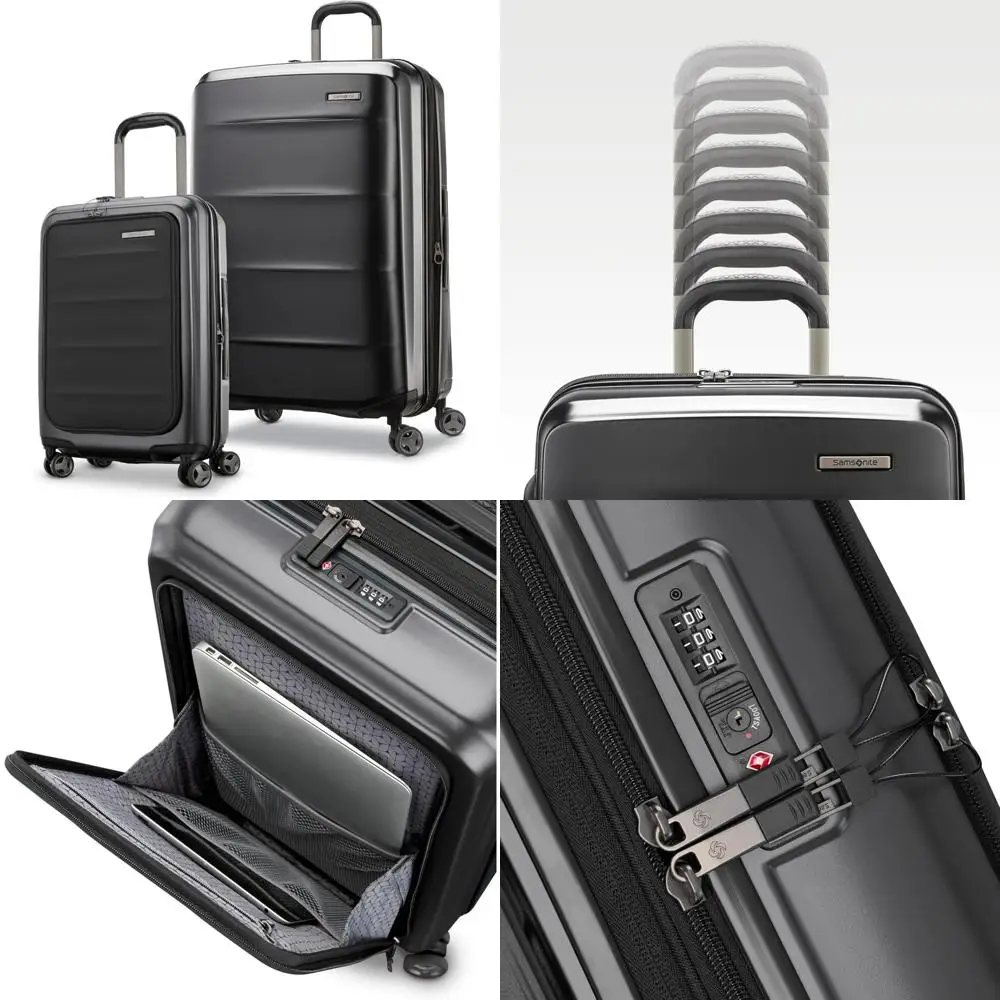 

Lightweight Expandable Hardside Luggage Set with Front Pocket for Carry-On and Large Checked Travel, 21 and 28 Sizes