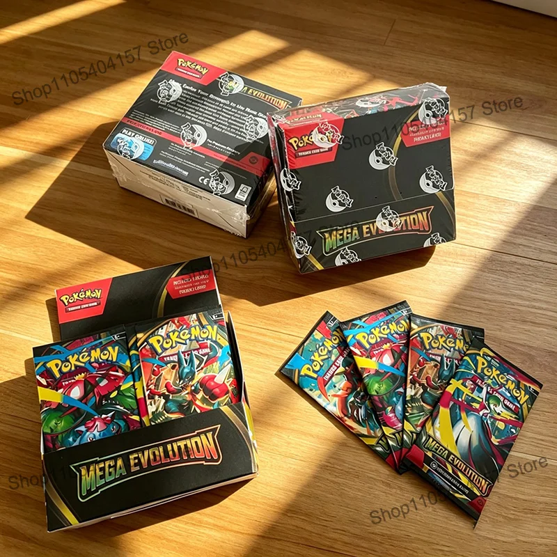 Cartes Pokemon TCG Mega Evolution Booster Packs 360 pièces, collection de cartes à collectionner anglaises, jouets, cadeau pour enfants