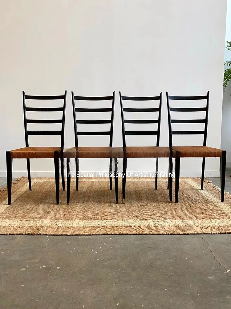 High Back Jantando a cadeira, cadeira simples do Rattan, madeira maciça, vento, Homestay