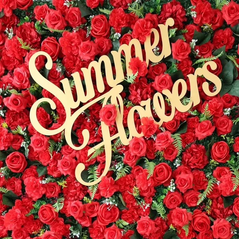 Decorative Flowers Artificial Red Flower Wall Custom Balcony Garden Vertical Green Wall Indoor Festive Decoration Wholesale