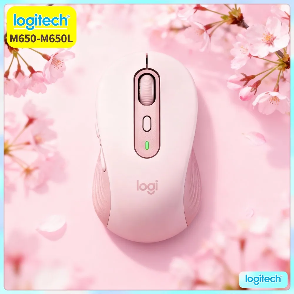 Logitech M650/M650L Wireless Ergonomic Mouse - Soft Thumb Rest, Recycled Plastic Components, 90% Quieter Operation, 10M Range