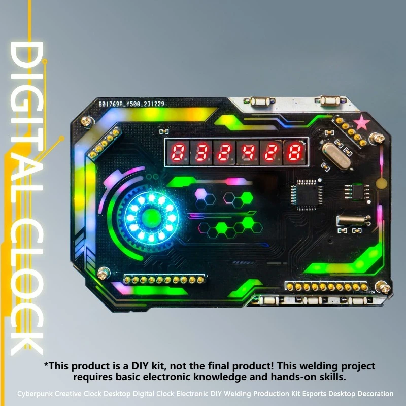 

Набор для сборки настольных часов своими руками: цифровые электронные часы, комплект для пайки, креативный дизайн, ретро-часы для спальни, декоративные настольные часы