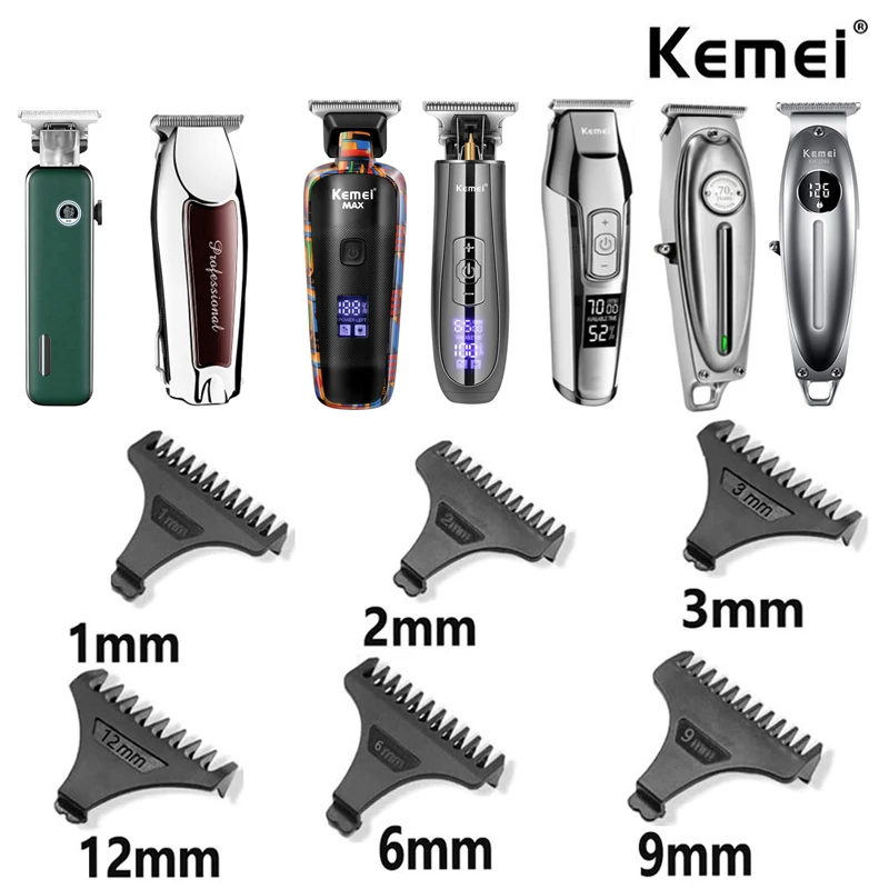 Kemei 0mm Hair Trimmer Limit Comb Universal Black Guards Hairdresser Hair Cutting Guide for KM-5027 KM-1949 KM-9163 KM-5098