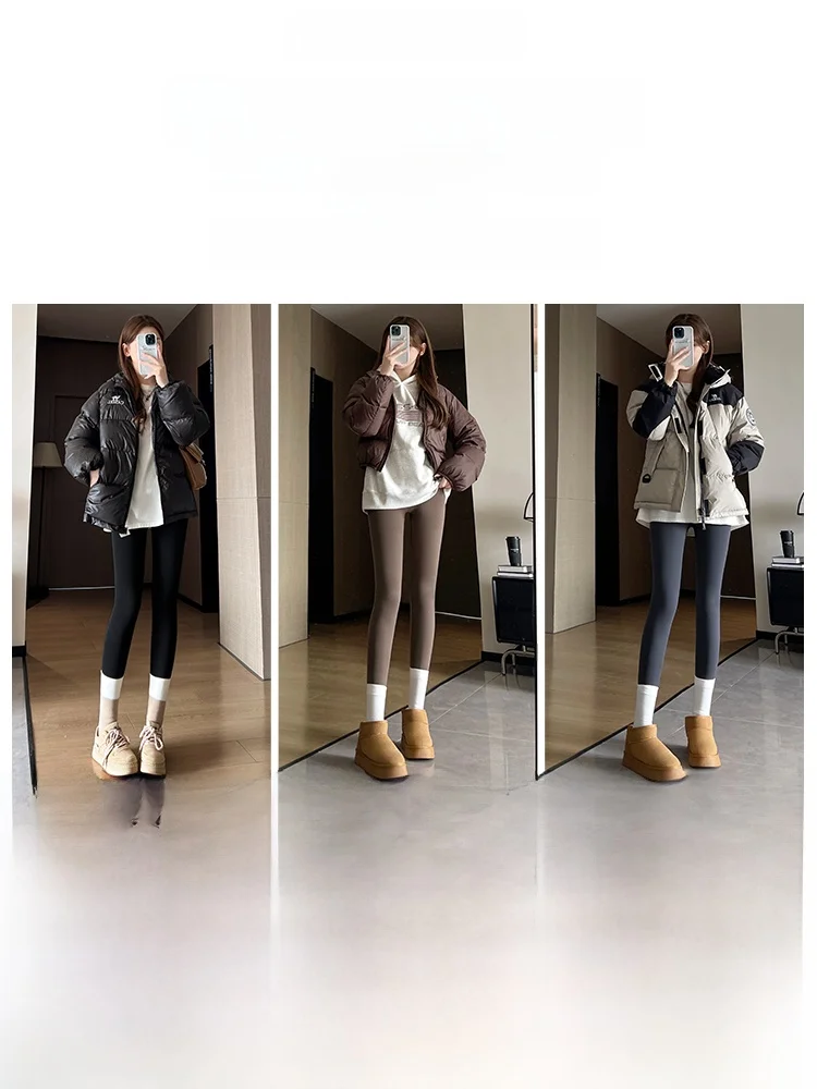 ハイウエスト裏起毛ヨガパンツ レディース 秋冬 プラスサイズ タイトフィット ヒップアップ 着痩せ ベースレイヤーパンツ