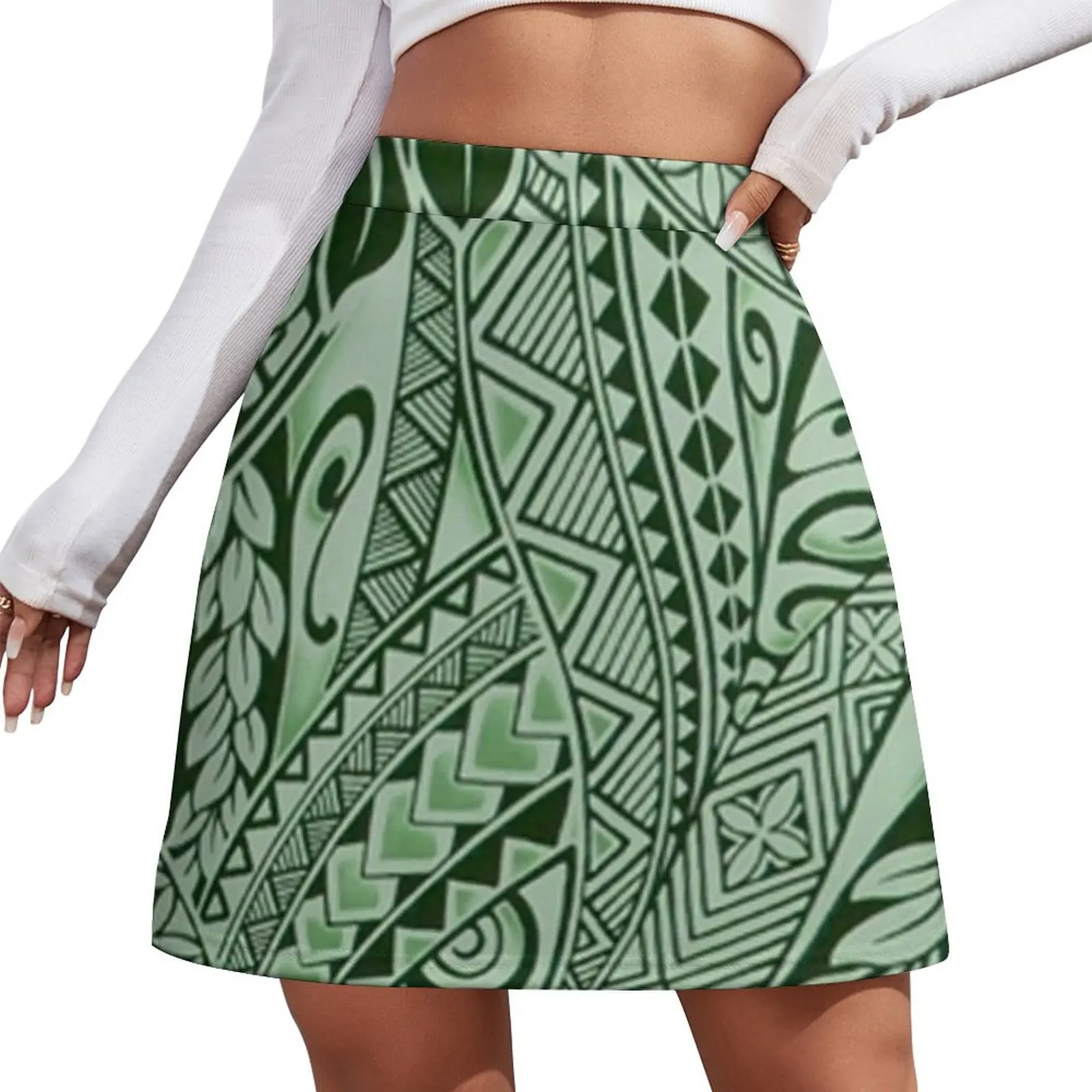 

Hawaiian Ornament - Green Mini Skirt korean style skirt korean fashion womans clothing festival outfit women