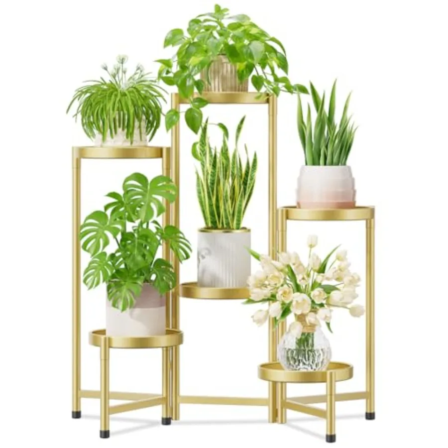 

Plant Stand Indoor Outdoor 6 Tier Corner Metal Flower Display Holder Shelf Easy Assembly Folding Tall Orchid Rack f