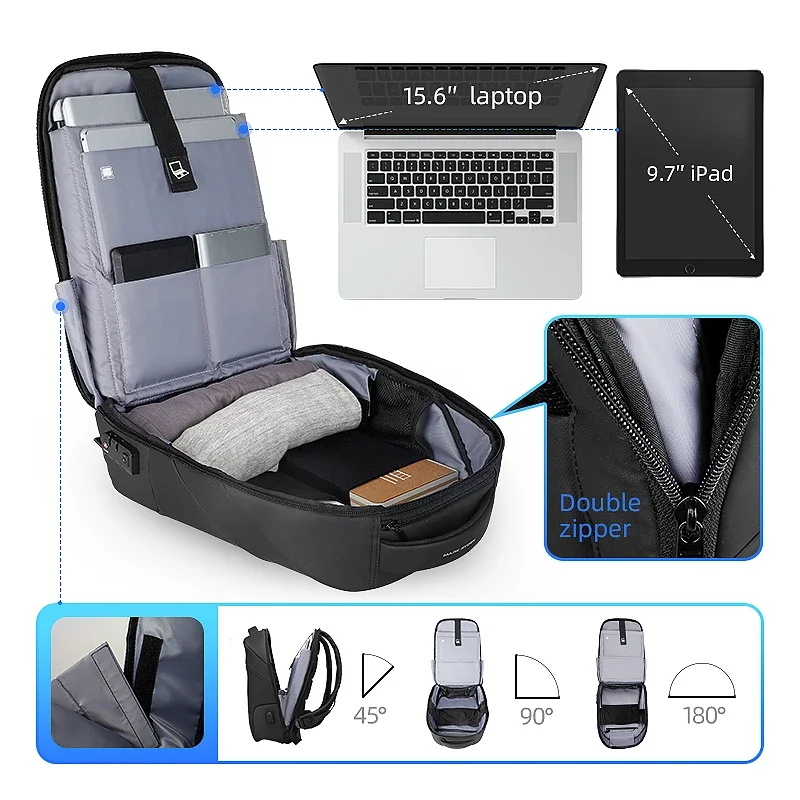 Mark Ryden Anti-Dief Mode Mannen Rugzak Multifunctionele Waterdichte 15.6 Inch Laptoptas Man Usb Opladen Reistas