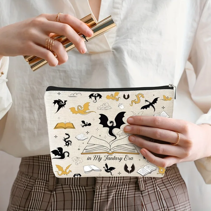 ファンタジードラゴンの化粧ポーチ - 女性用のかわいい多機能ジッパーポーチ、ジュエリー収納バッグ