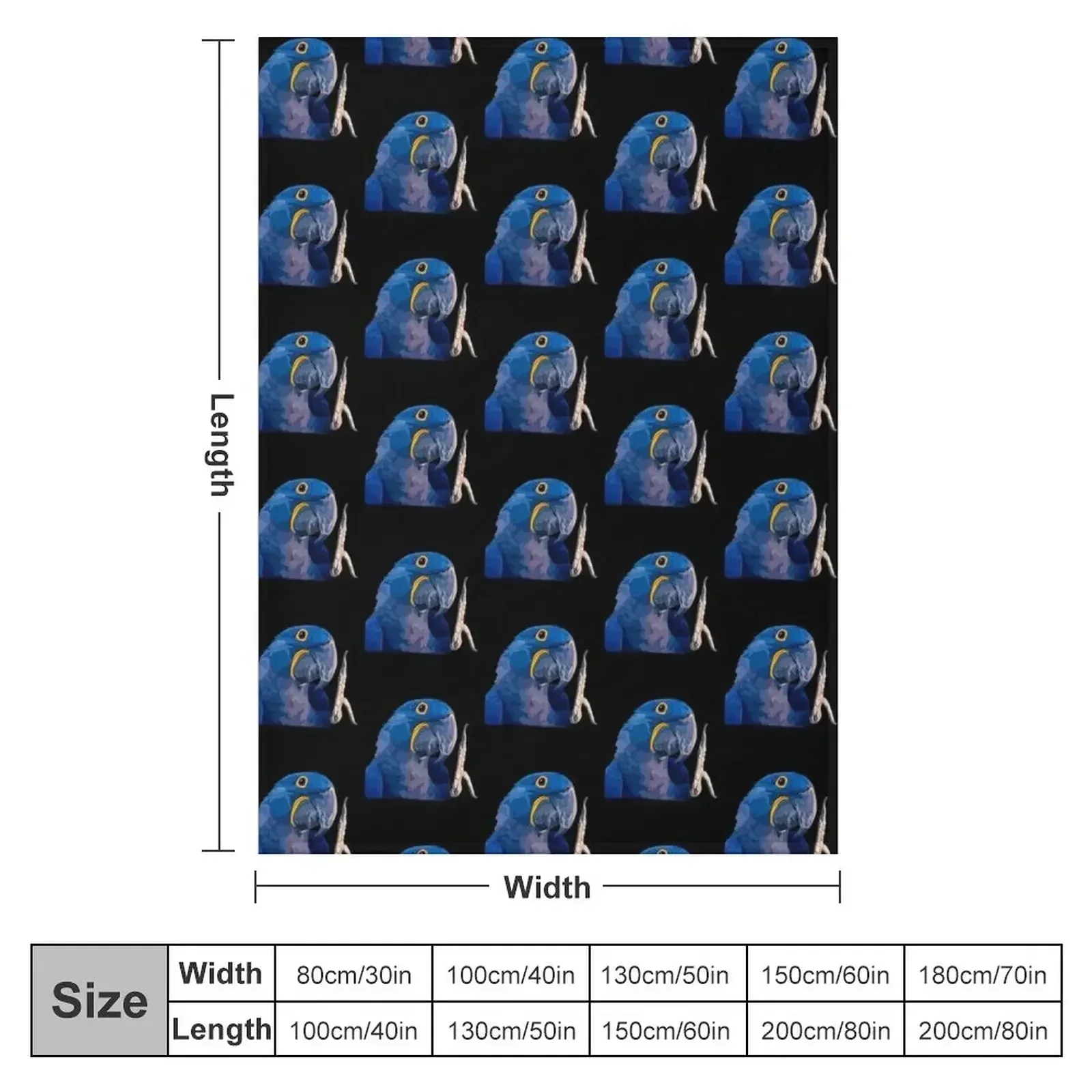 H is for Hyacinth Macaw Throw Blanket Warm Single Comforter bed plaid Blankets
