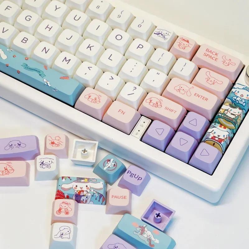 

Kawaii Sanrios Cinnamon Cartoon Keycaps 146 Keys XDA Profile PBT Heat Sublimation MX Switch Mechanical Gaming Keyboard Key Gift