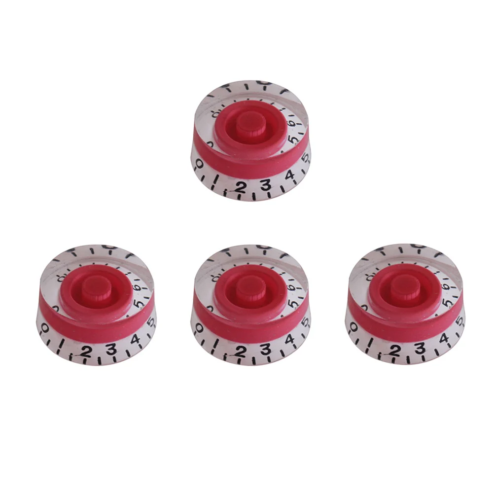 

4 Pcs Large Round Knob Set Amp Effect Pedal Knobs for Guitar Control Amplifier Rosy