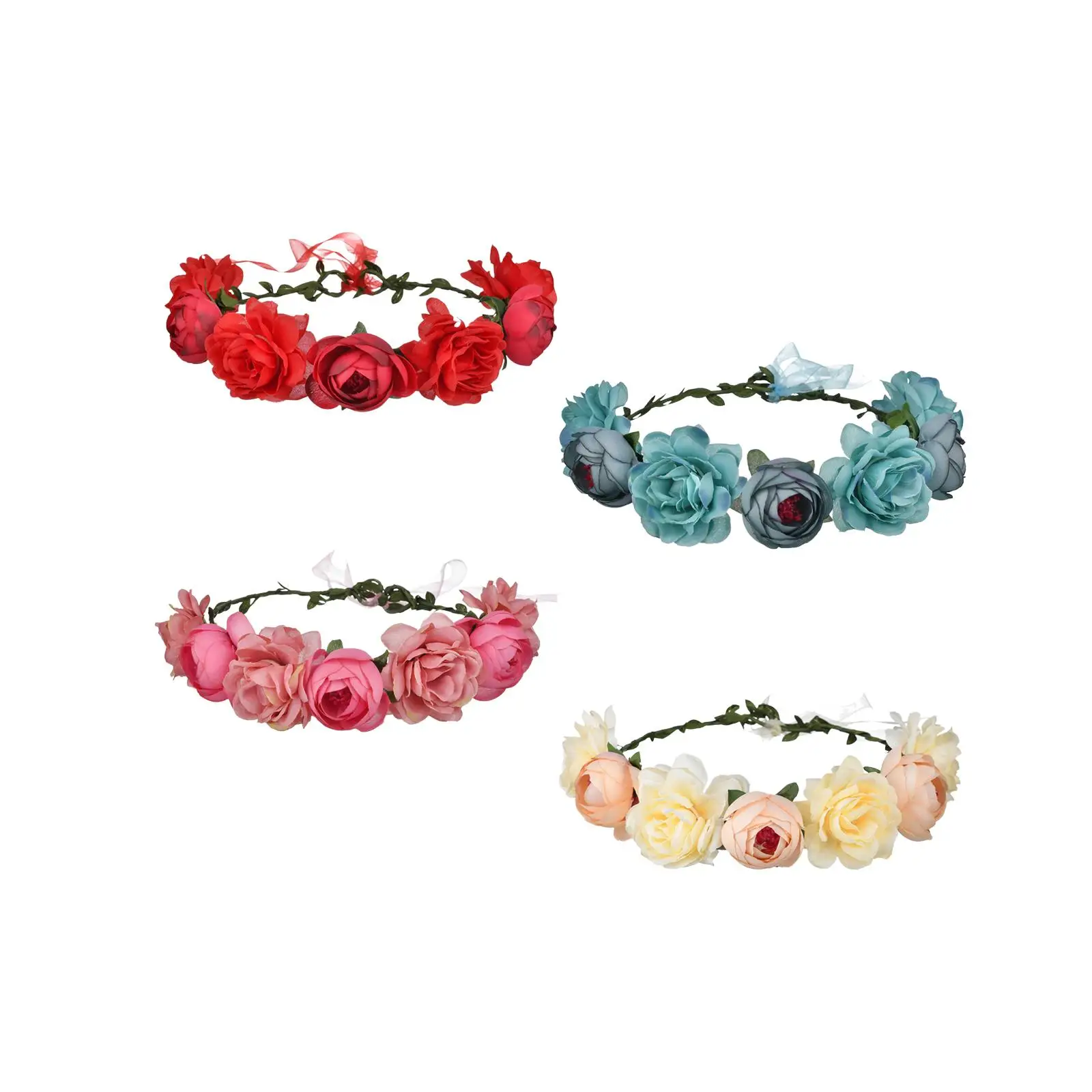 Flower Headband Flower Wreath for Hair for Festival Wedding Bridal Shower