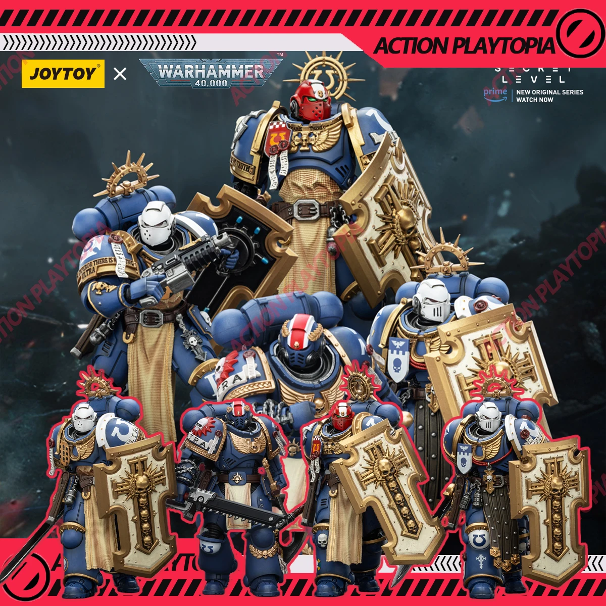 

JOYTOY Warhammer 40k 1/18 Action Figures Ultramarines Titus With Laurels Of Victory Metaurus Levantus Torvald Collect Hobby Gift