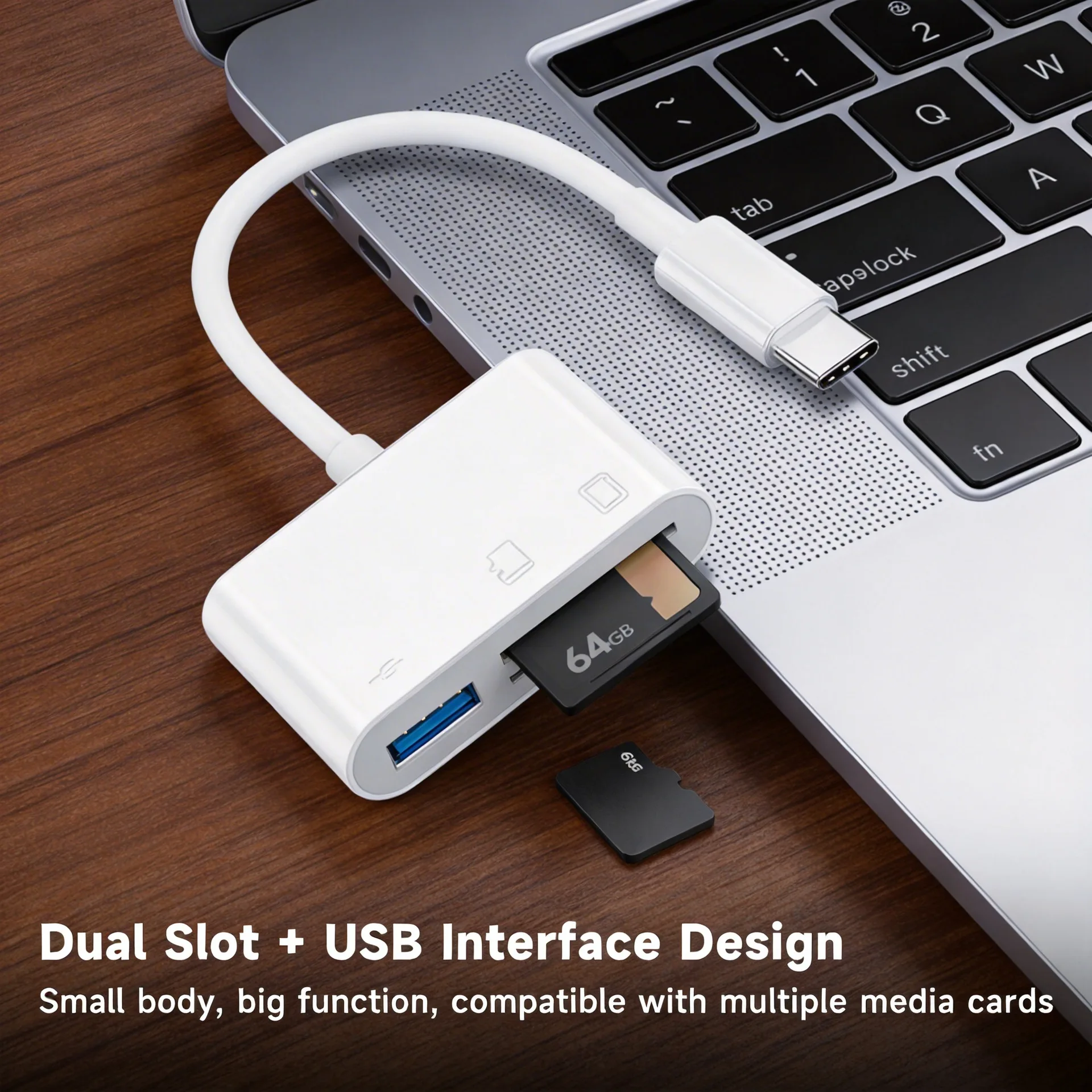 

3-in-1 USB 3.0 Type-C Flash Drive SD/TF Card Reader Adapter for Smartphones, Computers, Tablets, Cameras & More