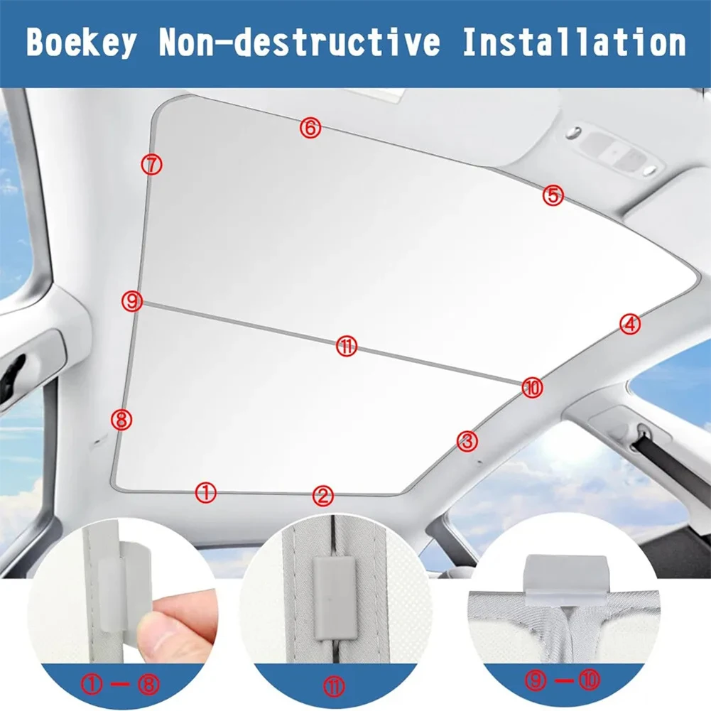 Front Rear Glass Sun Roof Shade Sunshade For Tesla For Model 3 Sunshade Interior Accessories Maintain Interior Comfort Levels