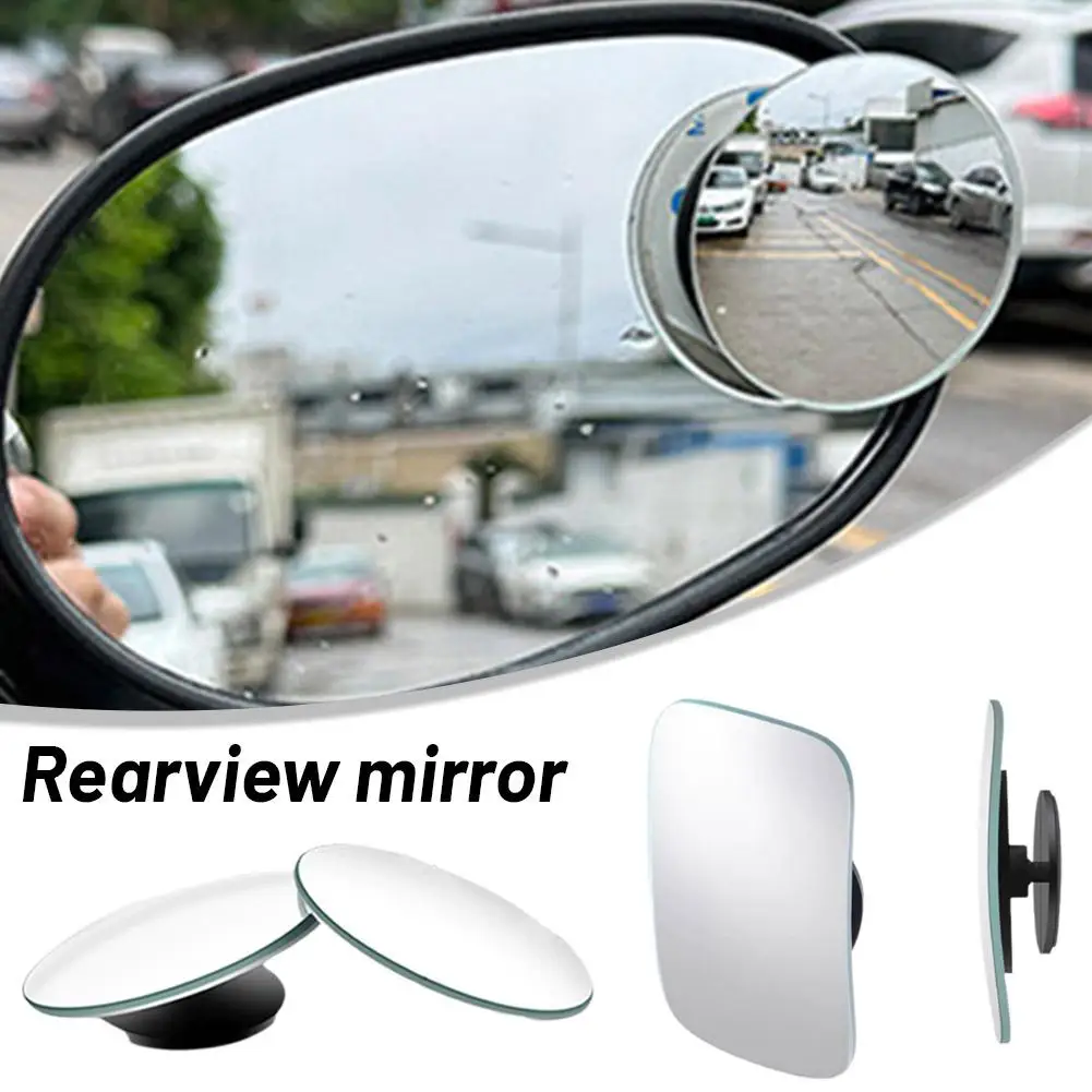 

Motorcycle Car Blind Spot Rear View Mirror Wide Angle Adjustable Small Round Mirror 360° Rotation Reverse Auxiliary Rearview
