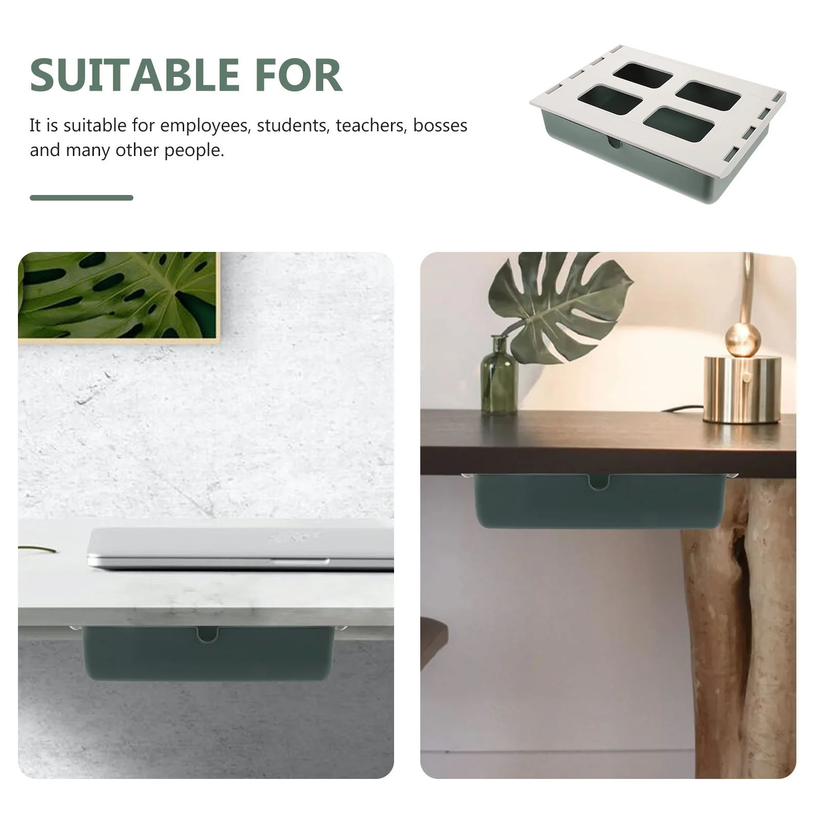 

1Pcs Under Table Storage Box Hidden Drawer Organizer Holder for Pens Cables Sundries Hidden Drawer Box