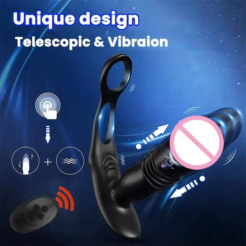 Insert Silicone Man Pennis Ring Wearable Men's Eroitico Products Insertion Anal Vibrator Back Massage Instrument Women