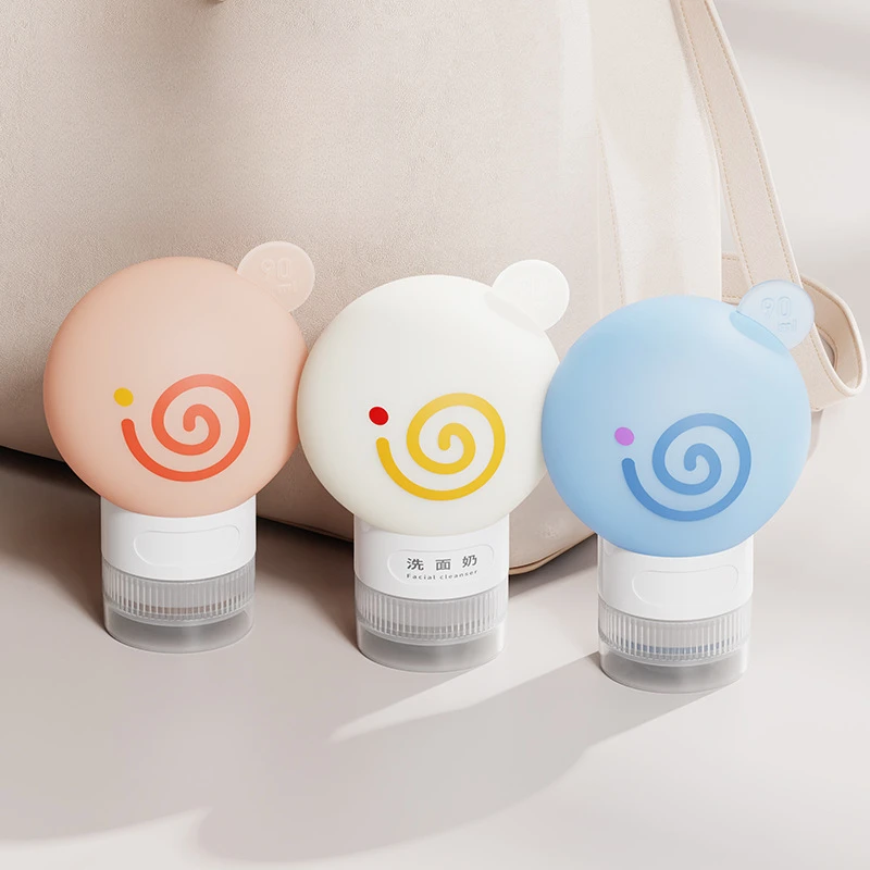 60/90 مللي دونات سيليكون مجموعة الزجاجات القابلة لإعادة الملء الصحافة التعبئة السفر المحمولة مستحضرات التجميل غسول التعبئة زجاجة تخزين صغيرة фalaكون #2