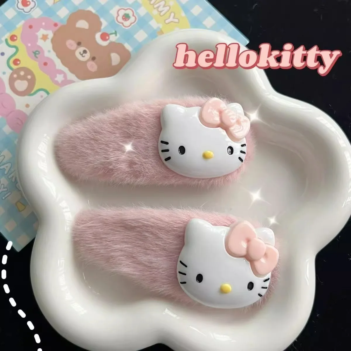 Cute Pink Hairpin Pin Cartoon Hello Kitty Girls Barrettes Bangs Clip Women Girls Hair Accessories Slid Clip Jewelry Gifts image 5