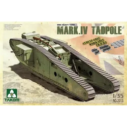 TAKOM 2015 1/35 WWI Heavy Battle Tank Mark IV Male Tadpole w/Rear mortar - Scale Model Kit