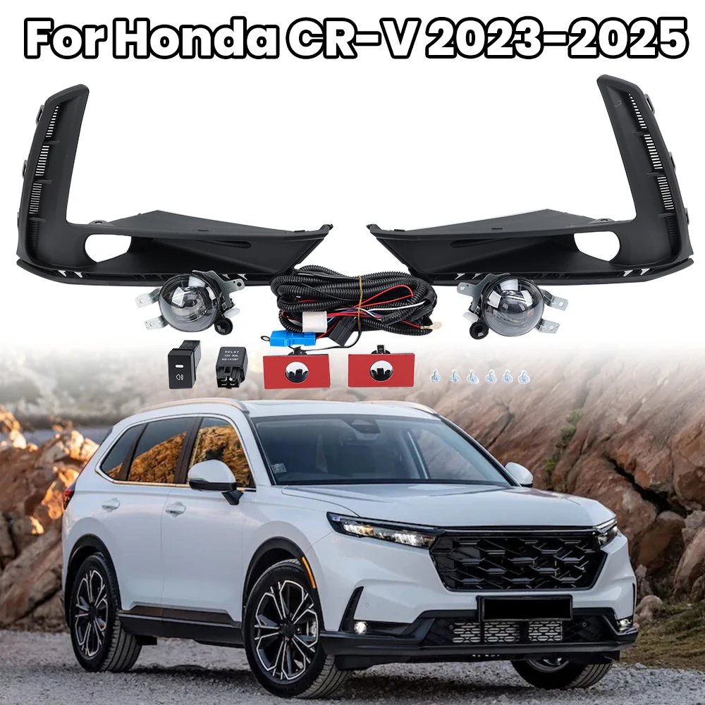 

1 комплект бампера, светодиодные противотуманные фары для Honda CRV CR-V 2023-2024, фары с крышкой лампы, переключатель, проводная рамка, водонепроницаемые автомобильные аксессуары