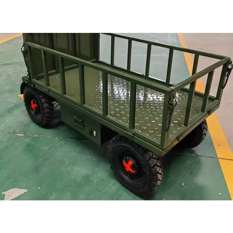 Four-wheel 1.5x0.8m Electric Flatbed Cargo Transport Trolley Cart with Disc Brakes 48V20A 1pcs