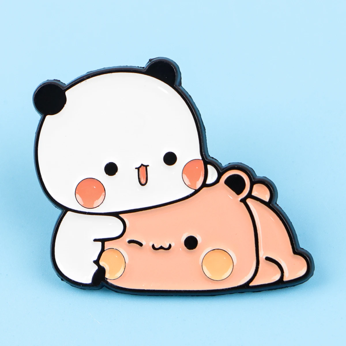 Cute Bubu Dudu White and Grey Couple Bear Enamel Pin Brooches on Clothes Badge Bag Clothes Lapel Jewelry Fans Lovers Gifts view 2