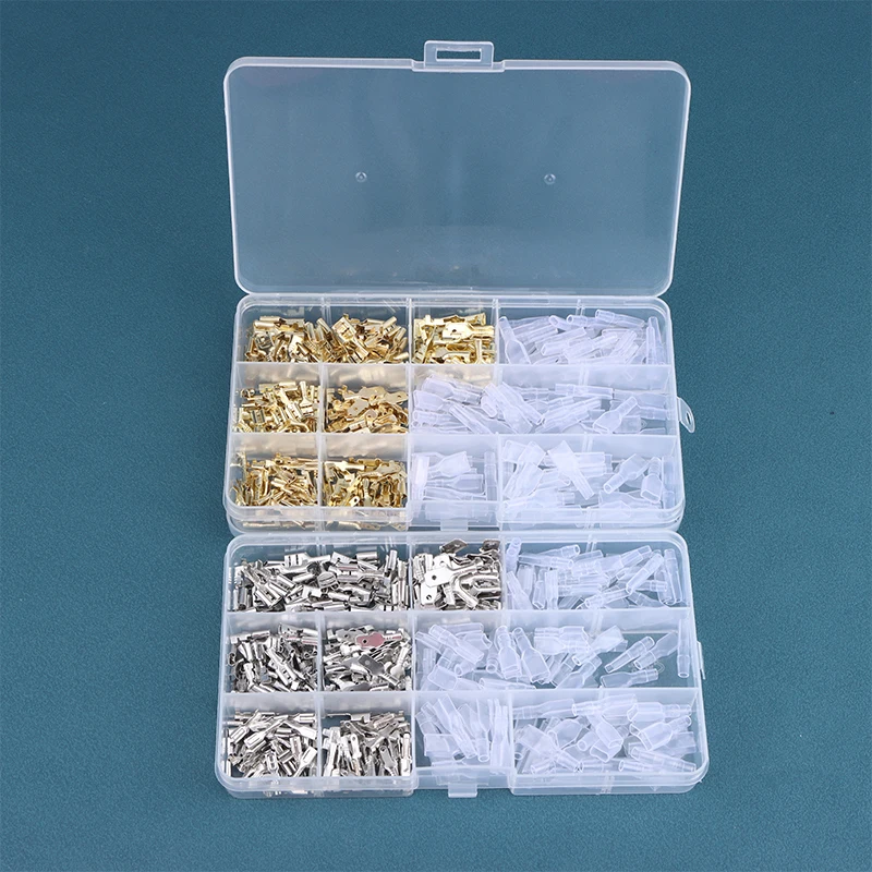 Electrical Terminals Assorted Kit 120/270/315Pcs 2.8/4.8/6.3mm Spade Crimp Terminals Male Female Wire Connector