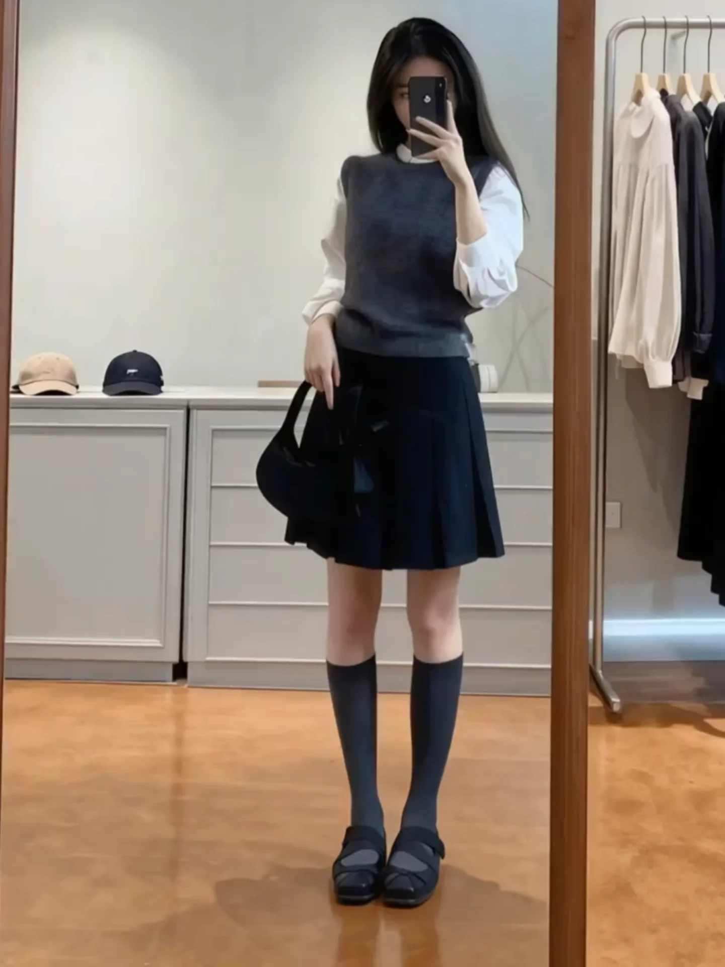 

Winter New Korean Style Knitted High Waist Long Sleeve Women's Set Three Pieces Warm Fashionable Casual round Neck Top