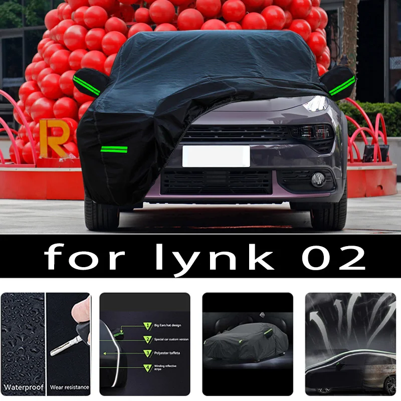 

For lynk 02 Car Covers Outdoor Waterproof Sun Rain Snow Protection UV Auto Cover 190T Car Protective Full Covers