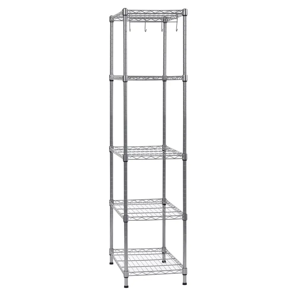 5-Tier Freestanding Adjustable Metal Shelving Unit Heavy Duty Steel Wire Shelf Storage Rack Home Garage Organization