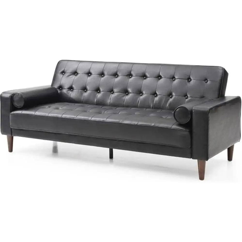 

Leather Sleeper Sofa in Black