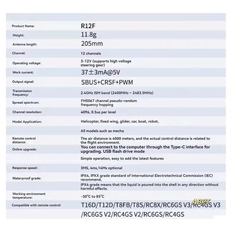 

For Radiolink T12D 12CH RC Transmitter+R12F Receiver 2.4Ghz Remote Controller For FPV Drone Fixed Wing Airplane Car R