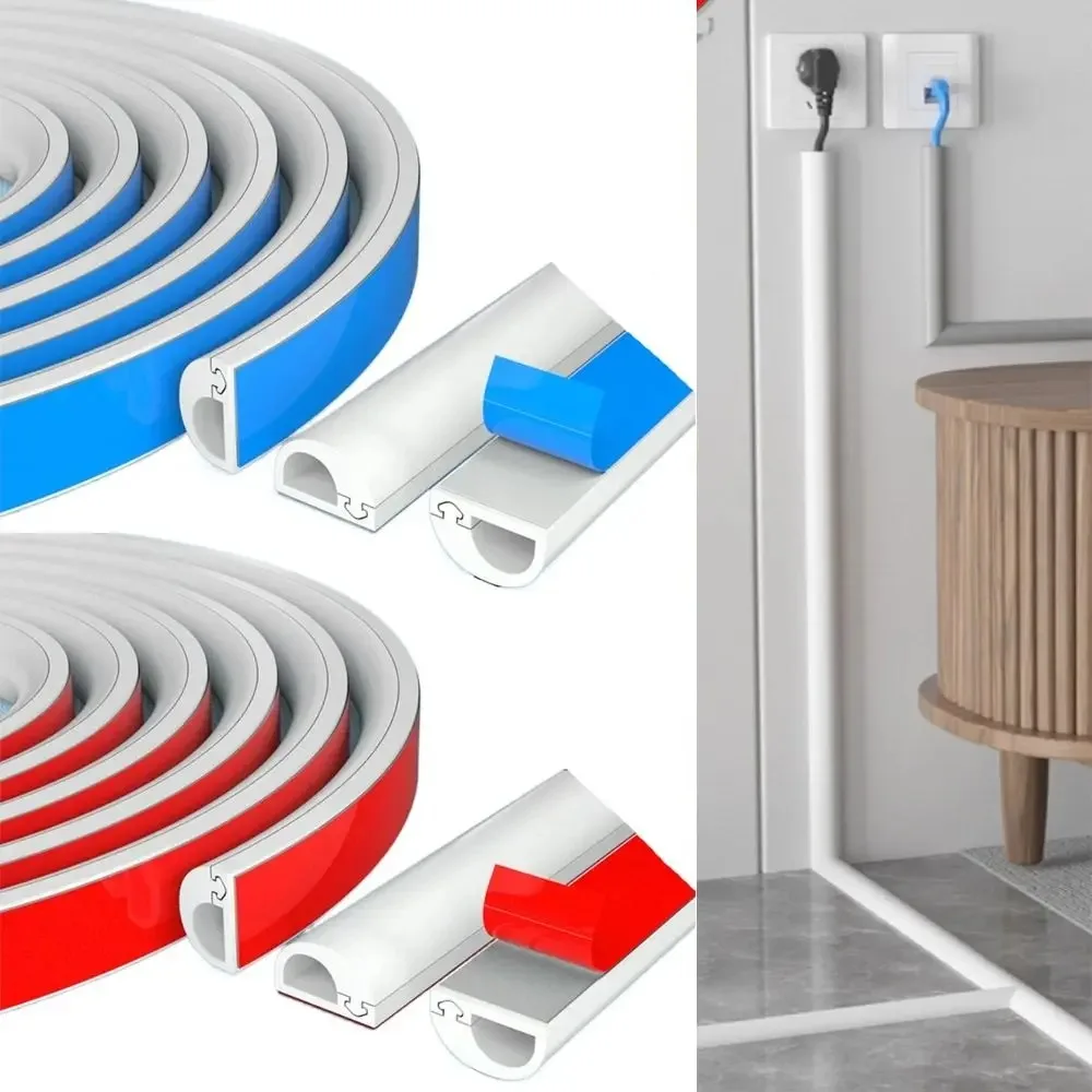 NONE 1PC Arc Slot Boden Kabel Abdeckung Selbst-Kleber Kabel Protector Verlängerung Verdrahtung Kanal Schutz Elektrische Draht Slot kabel Concealer