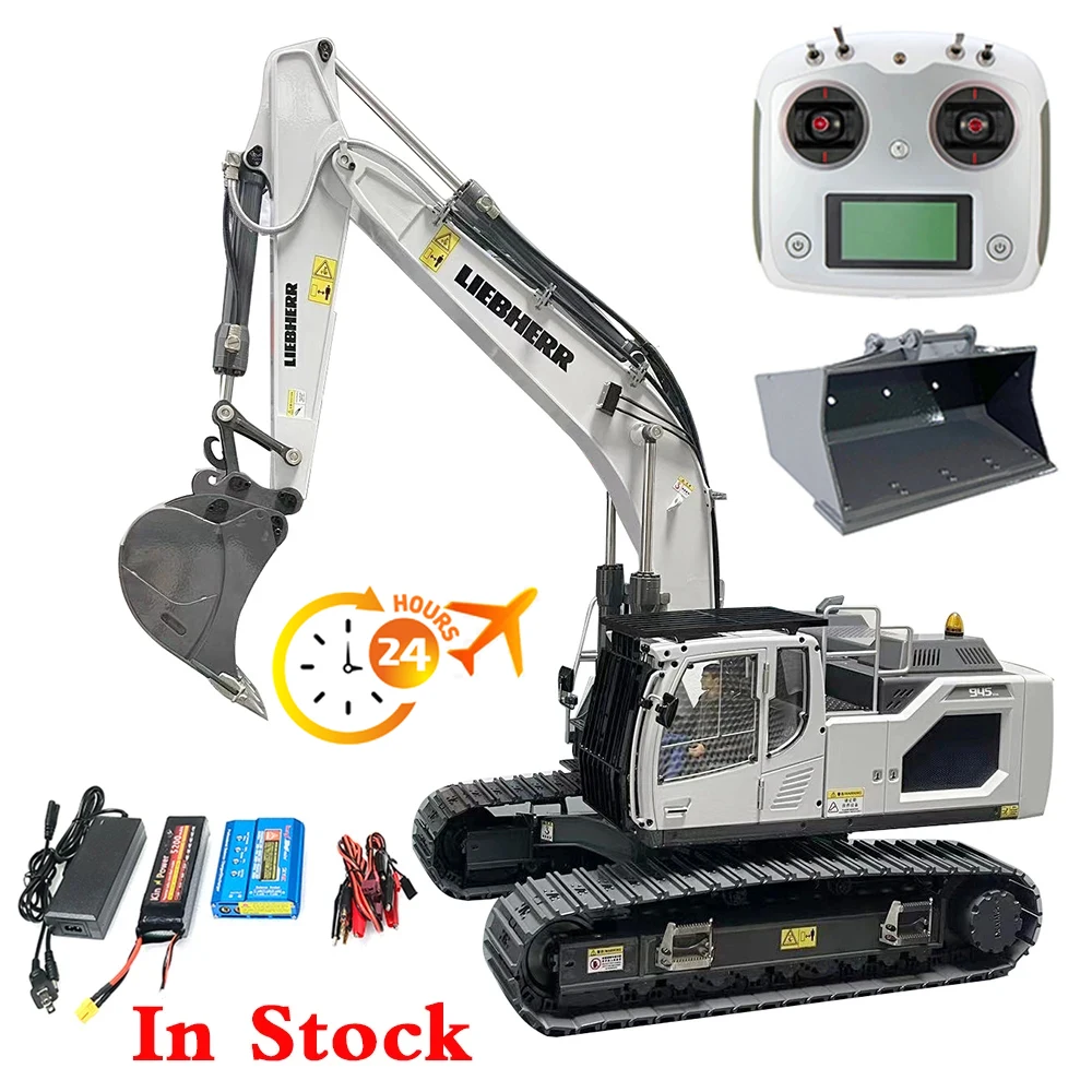 

Liebherr R945 1/14 RC Hydraulic Excavator Full Metal with Light System Excavator Model Boy Remote Control Car Toy