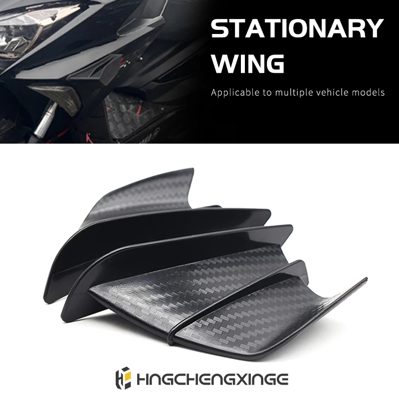 2X Universal Motorcycle Winglet Aerodynamic Spoiler Wing with Adhesive For Yamaha Suzuki Kawasaki Motorcycle Decoration Sticker