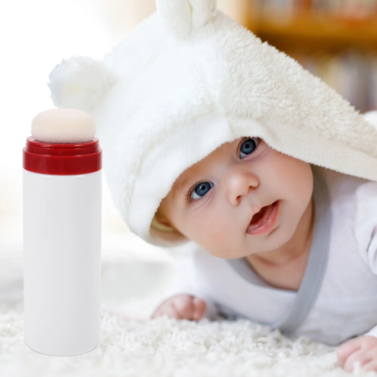 Portable Infant Fluffy Puff Kit Outdoor Bottle Body Fluffy Puff Kit Outdoor Holder with Puff