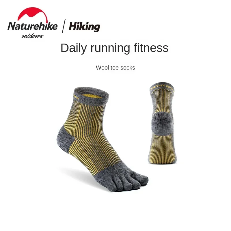 Naturehike-Sports Ventilation Woollen Socks, Outdoor Camping Buffer, Shock Absorption, Heel Bottom, Thick Wool Toe Socks