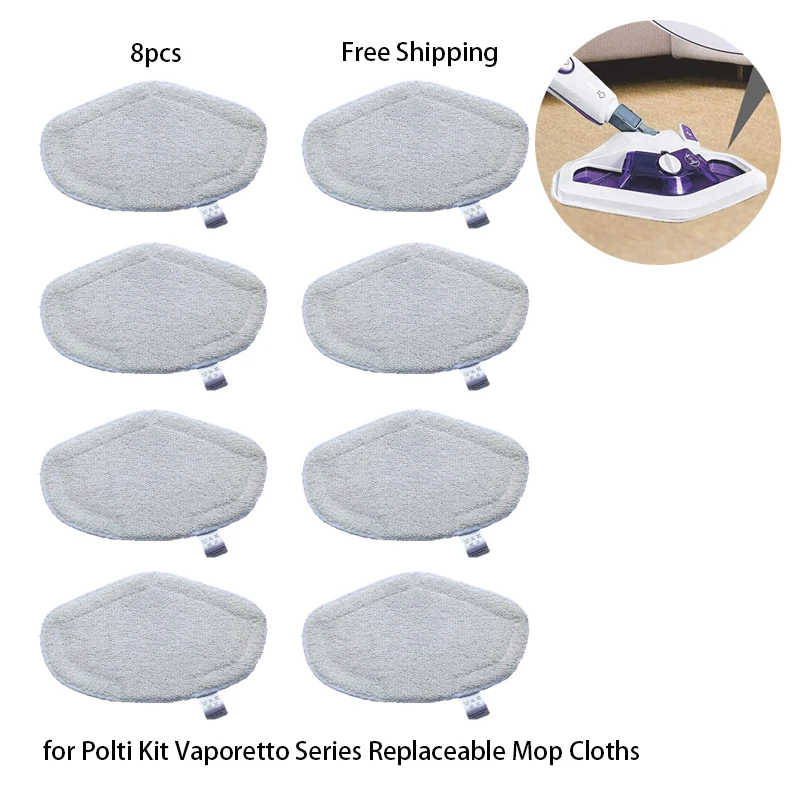 8 Pcs Polti Steam Mop Tücher Für Polti Kit Vaporetto PAEU0332 Dampf Staubsauger Mikrofaser Mopp Pads Ersatz Teile