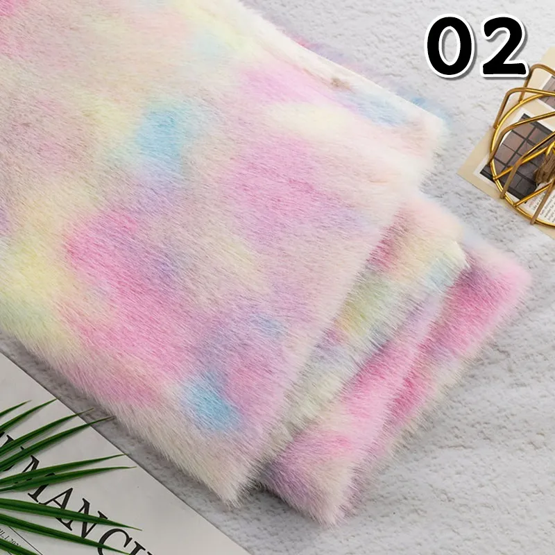 

50X160cm Fluff Faux Mink Fur Fabric High-low Fur Clothing Material DIY Toys Baby Clothing Photo Background Sewing Material