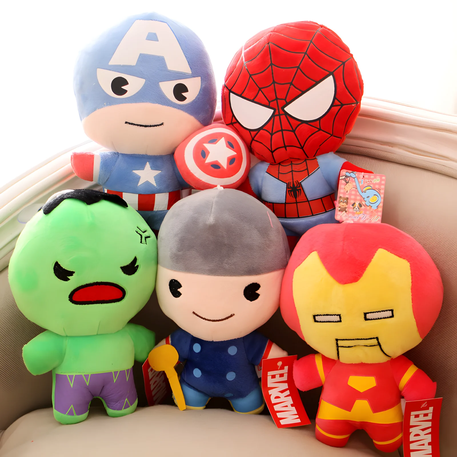 Disney Marvel Legends Figure Spider Man Stuffed Plush Doll Model Toy Genuine Plush Soft Kawaii Cute Cartoon Figure For Kids Gift