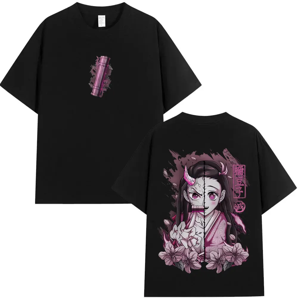 

Anime Demon Slayer Kamado Nezuko Graphic T Shirt Men Women Casual Cotton Oversized T-shirts Men's Cartoon Manga Merch T Shirts