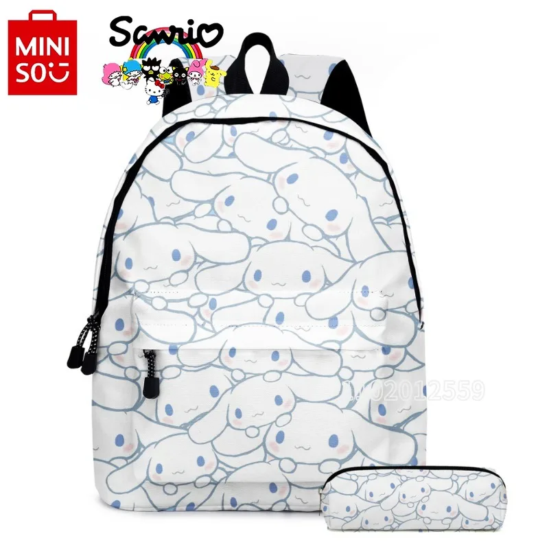 Imagem -04 - Miniso Kuromi Girls School Bolsa Mochila Feminina Grande Capacidade Desenhos Animados Marca de Luxo Novo Moda Pcs Set