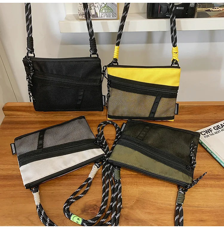 Portable mobile phone bag storage men's shoulder bag tool sports cycling breathable color collision square diagonal cross bag