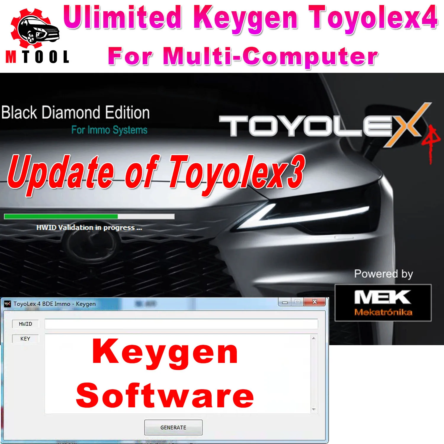 Unlimited Toyolex4 Toyolex 4 BDE IMMO OFF Software for Toyota Lexus and Hino N04 ECU SUPPORTS GENERATION 1/2 AND 3 FILES