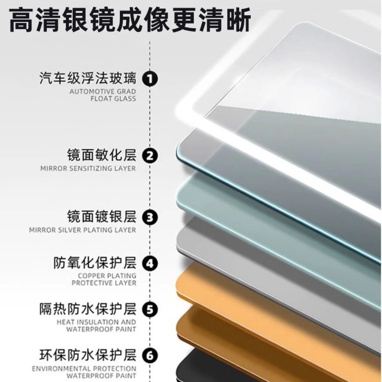 Full body mirror movable simple LED dressing floor mirror high definition stepless three-color dimming light