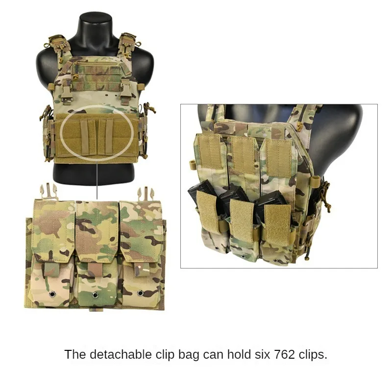 Tactical Vest with Triple Magazine Pouch, 1000D Nylon, Quick Release Vest, CS Outdoor Equipment Supplies